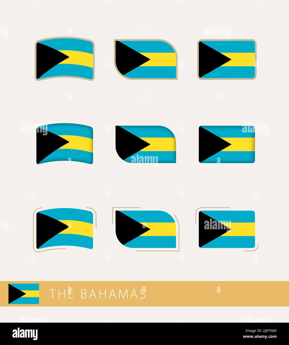 Vector flags of The Bahamas, collection of The Bahamas flags. Vector ...
