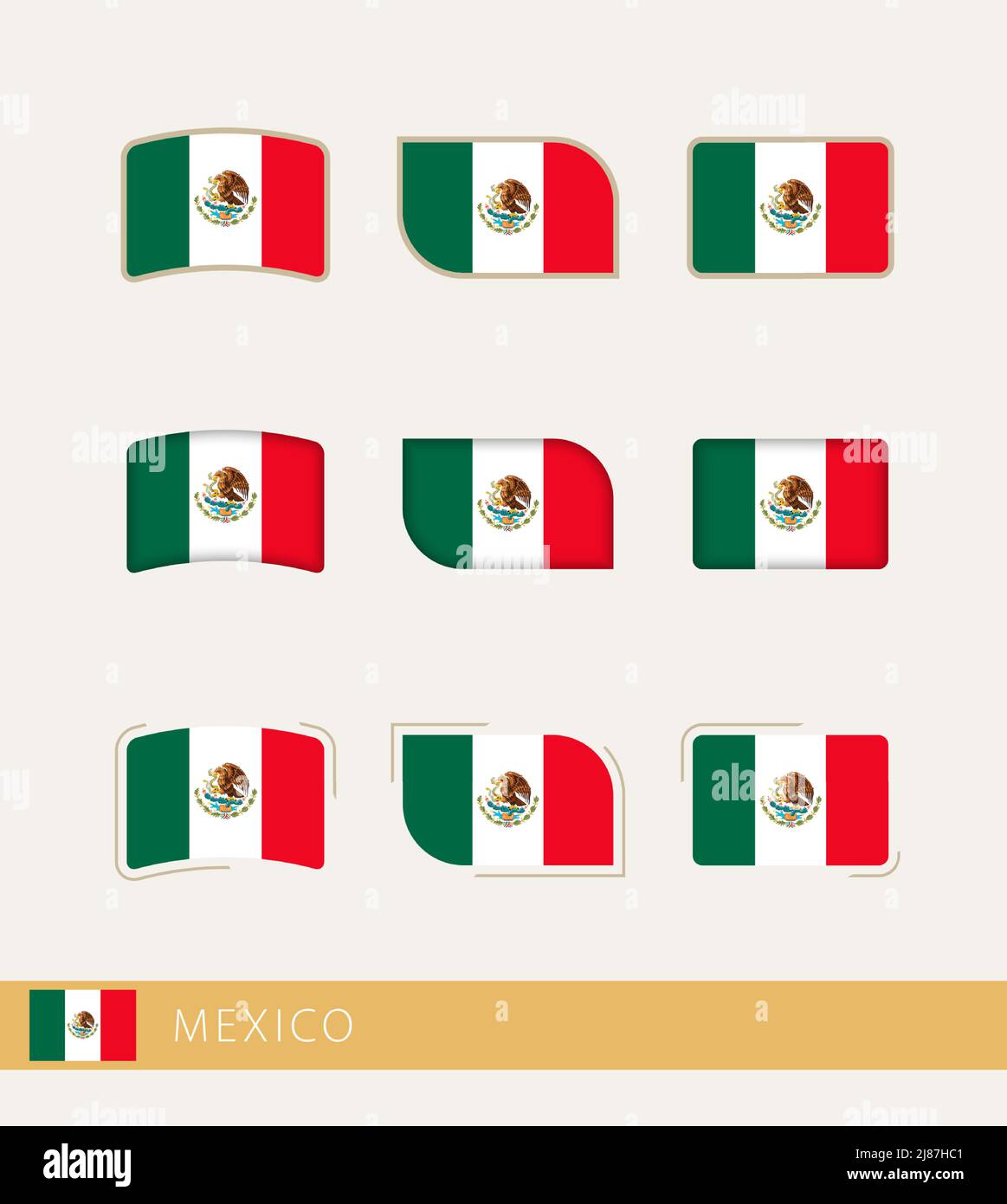 Vector flags of Mexico, collection of Mexico flags. Vector icon Stock Vector Image & Art Alamy