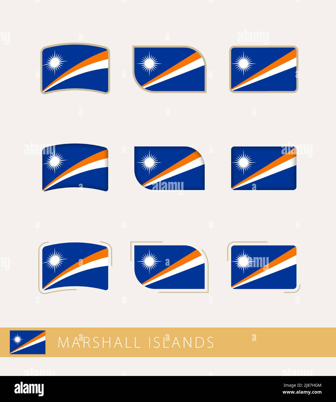 Vector flags of Marshall Islands, collection of Marshall Islands flags ...