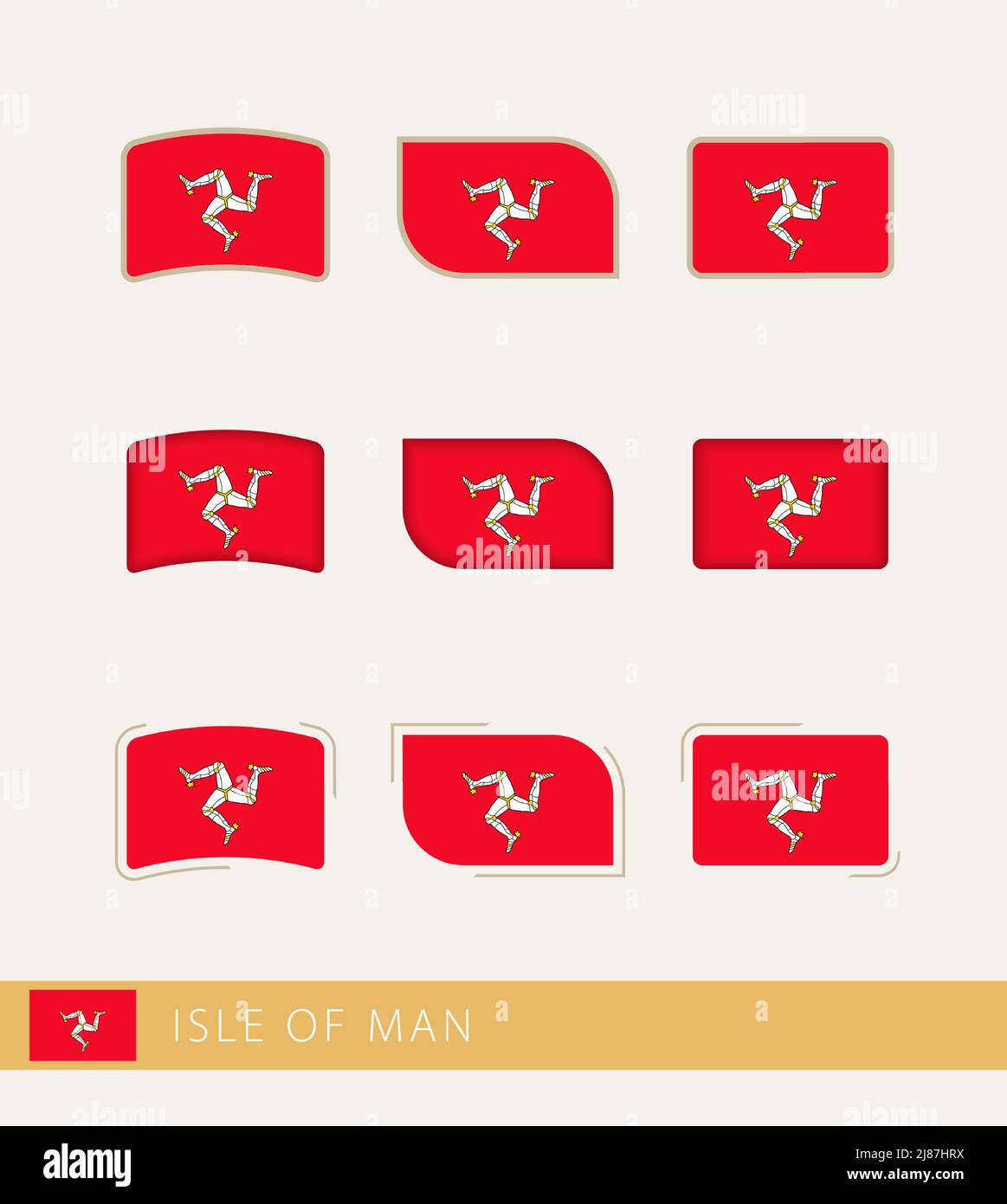 Vector flags of Isle of Man, collection of Isle of Man flags. Vector ...