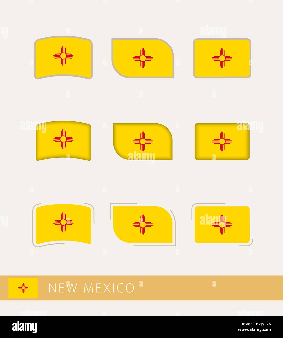 Vector flags of New Mexico, collection of New Mexico flags. Vector icon