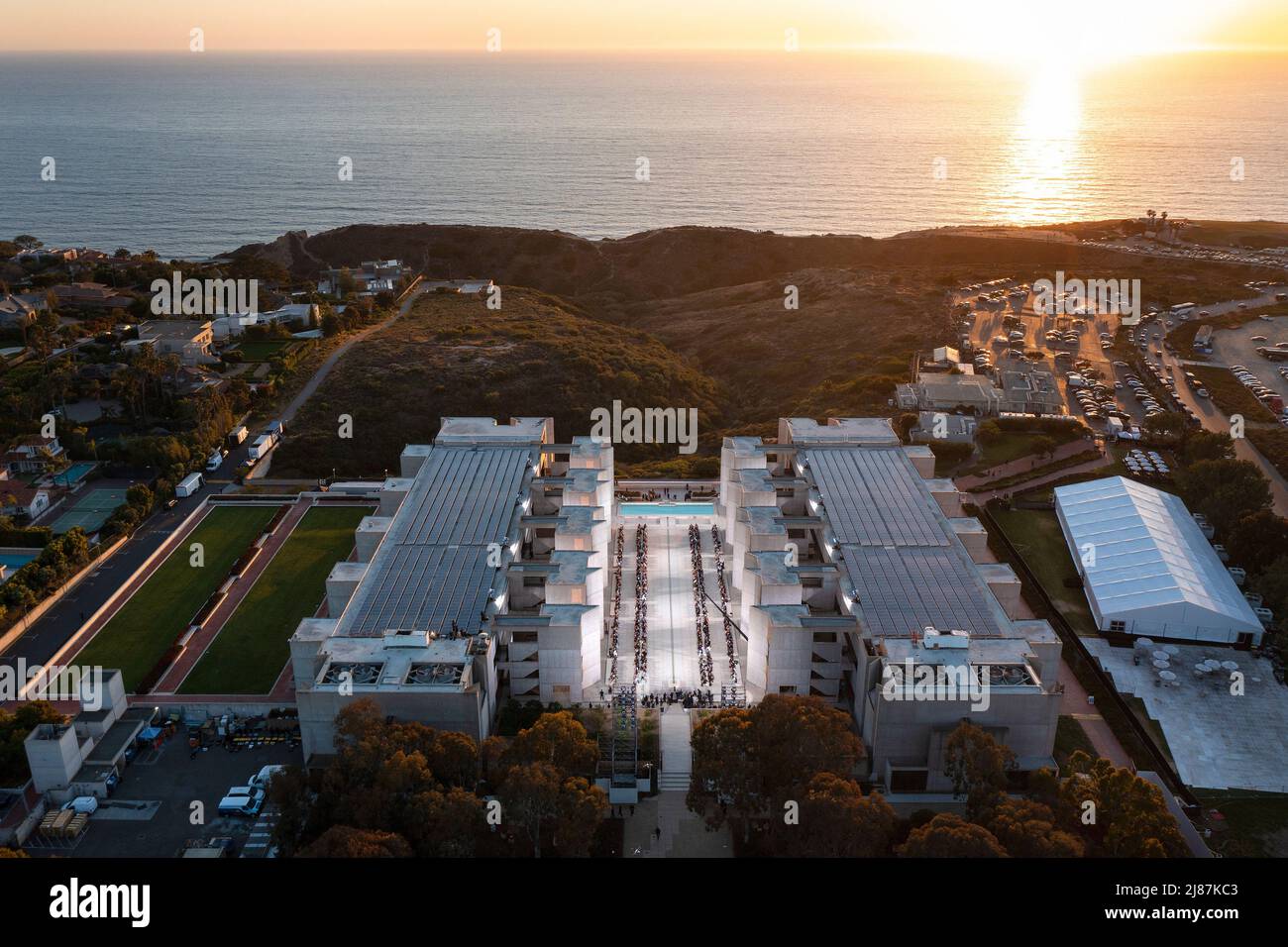 San Diego, California, USA. 12th May, 2022. Louis Vuitton's 2023 Cruise Show was held at the Salk Institute for Biological Studies along the San Diego coast at sunset. (Credit Image: © K.C. Alfred/ZUMA Press Wire) Stock Photo
