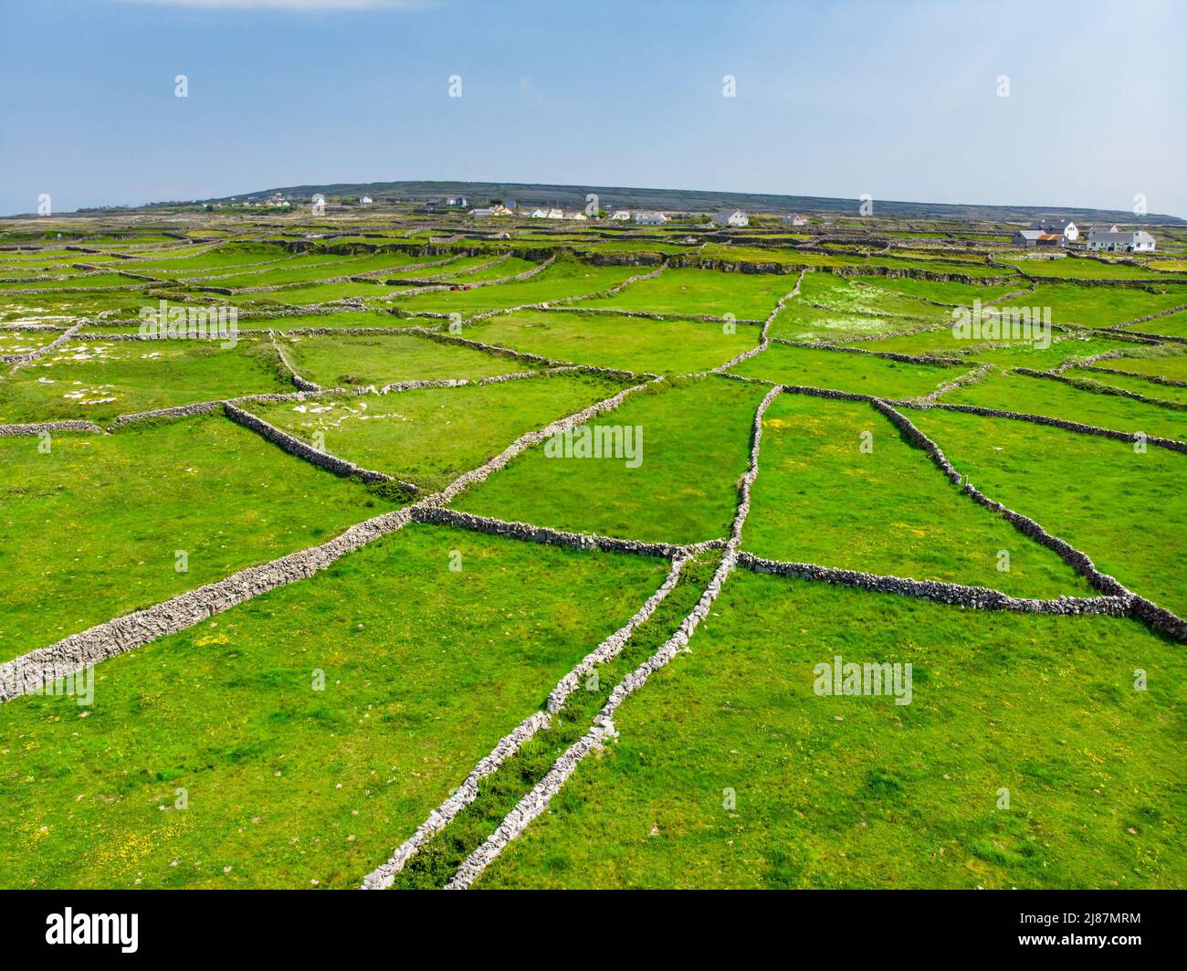 Aerial view of Inishmore or Inis Mor, the largest of the Aran Islands