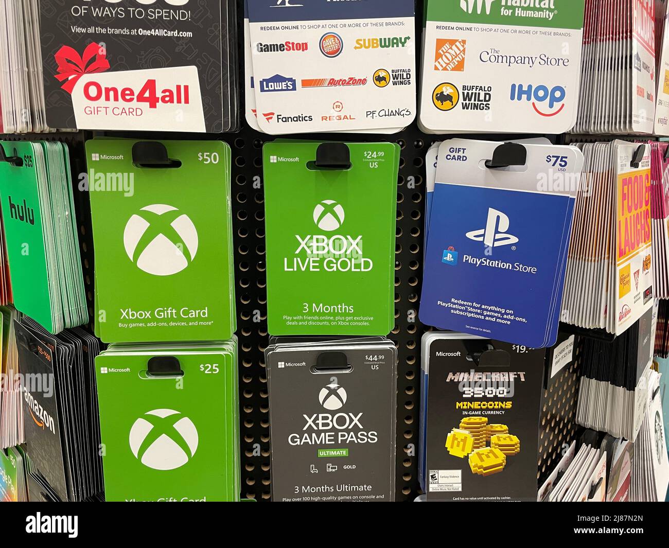 Grovetown, Ga USA - 11 13 21: Retail store gift card center XBox and  Playstation cards Stock Photo - Alamy