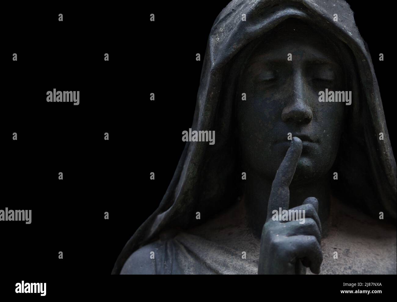 More than 100 years old statue. Cemetery located in North Italy Stock