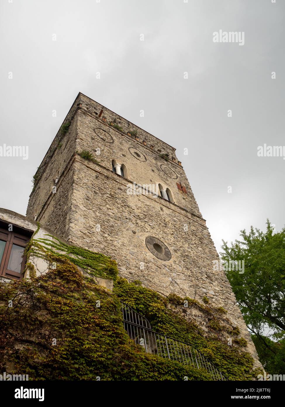 Villa Rufolo Torre Maggiore Stock Photo