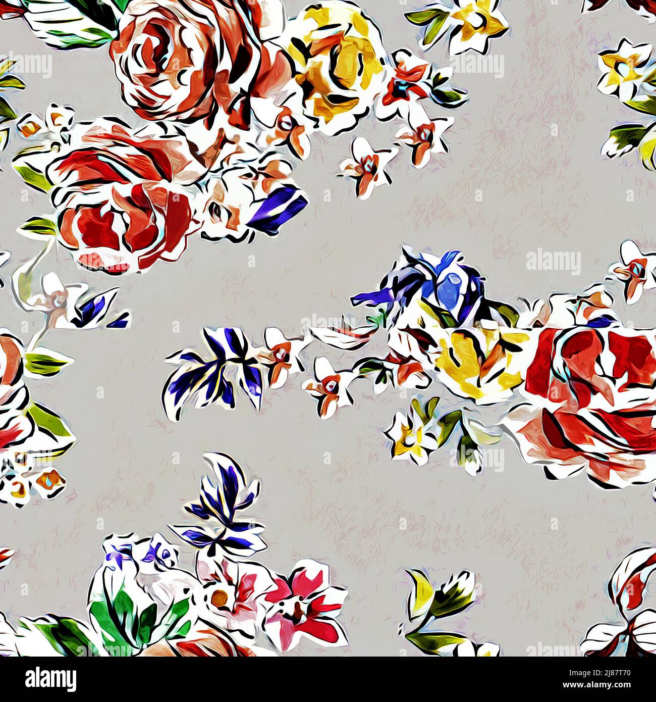 Textile and wallpaper patterns. A printable digital illustration work
