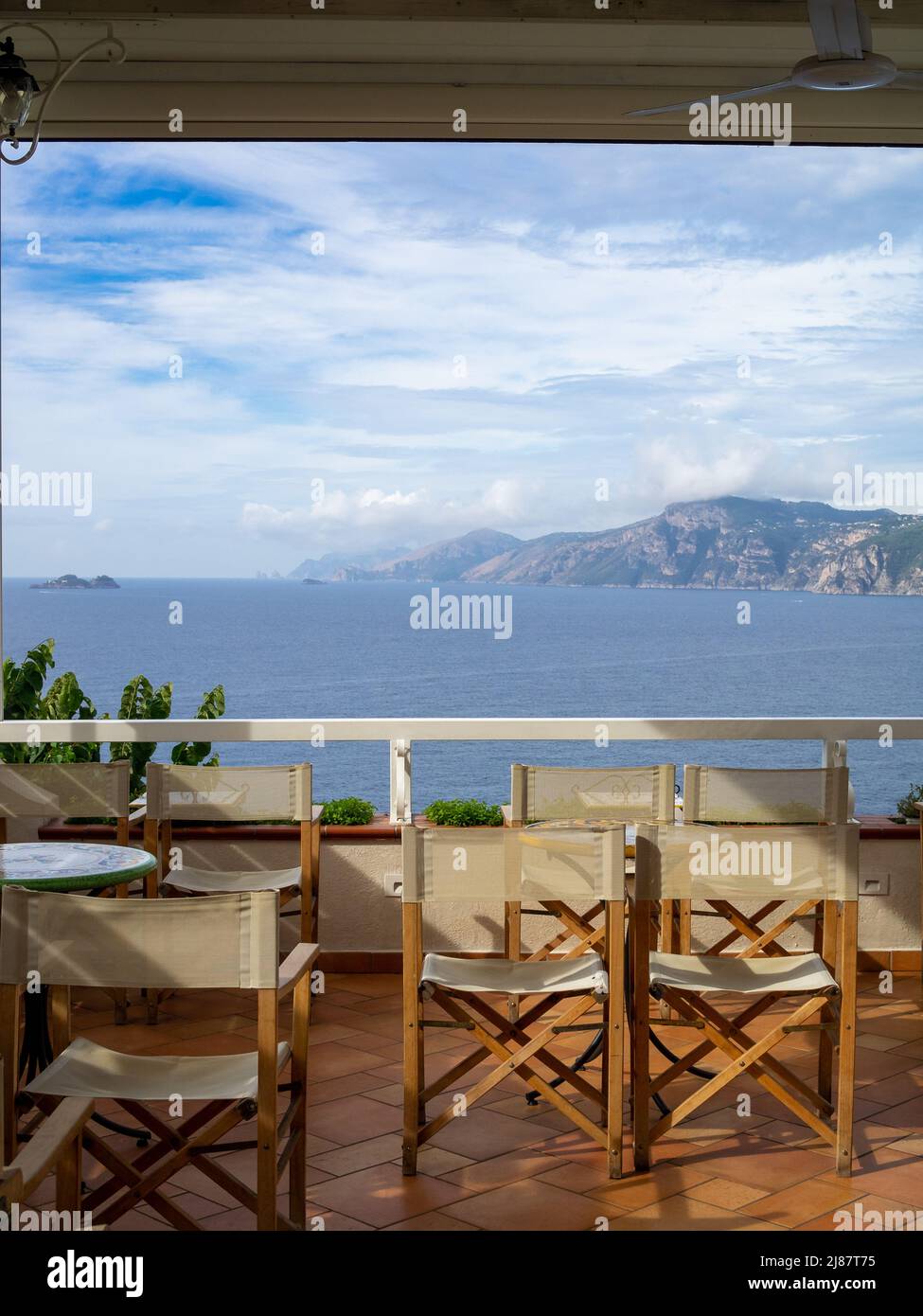 Amalfi Coast seen from a terrace Stock Photo