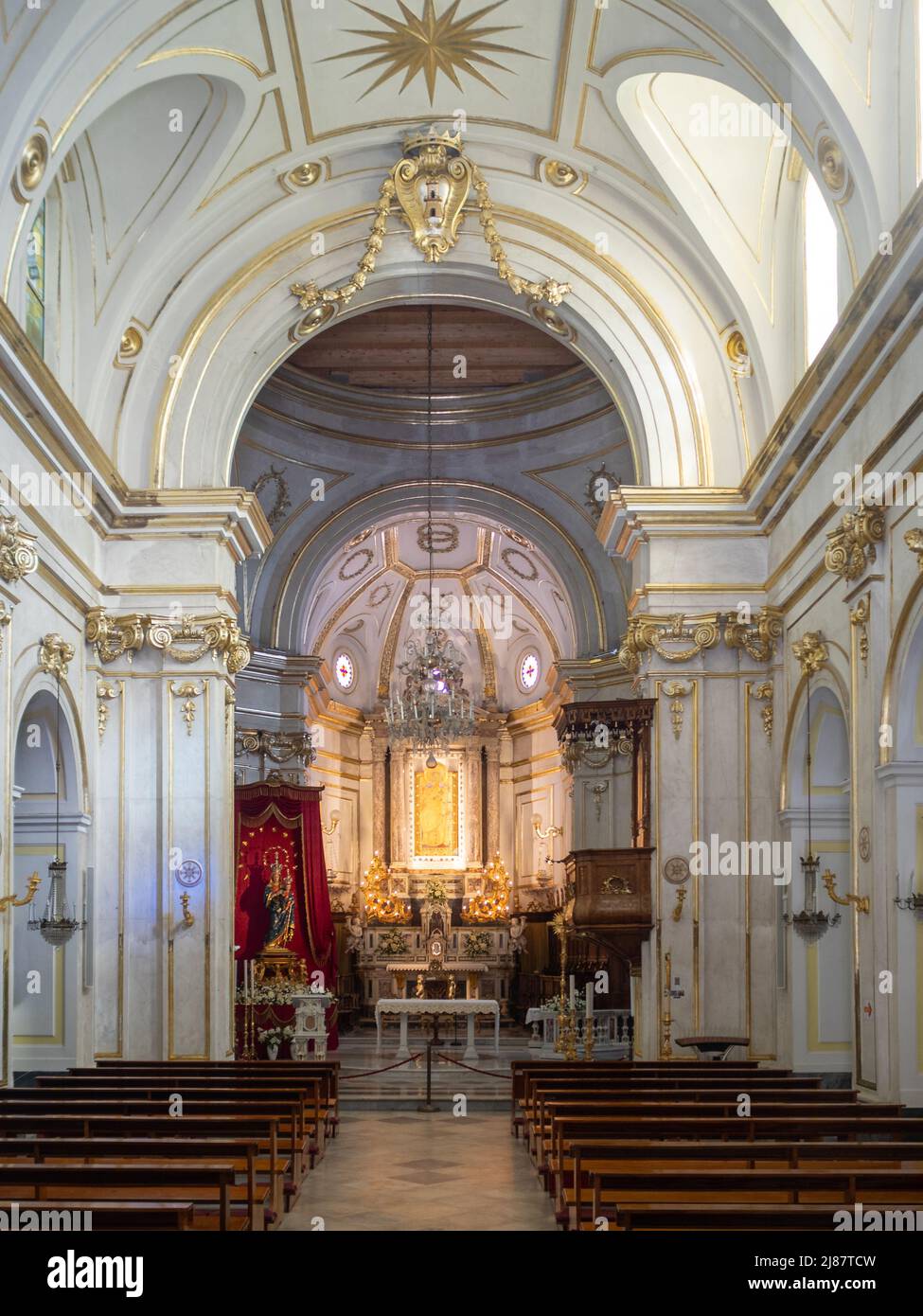Positano Santa Maria Assunta Church interior Stock Photo