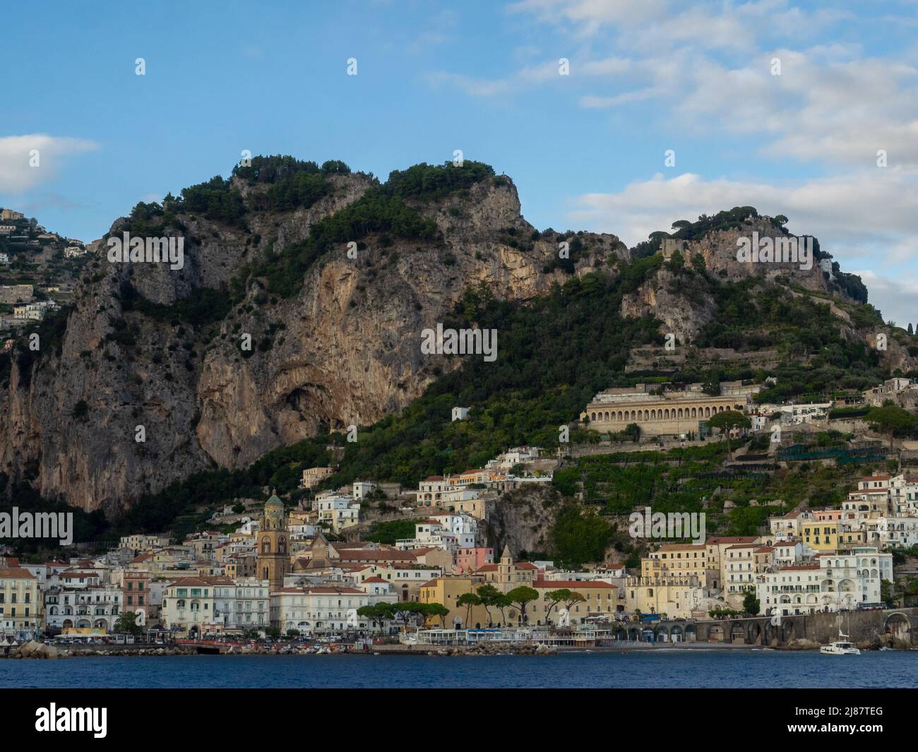Amalfi seen from the sea Stock Photo