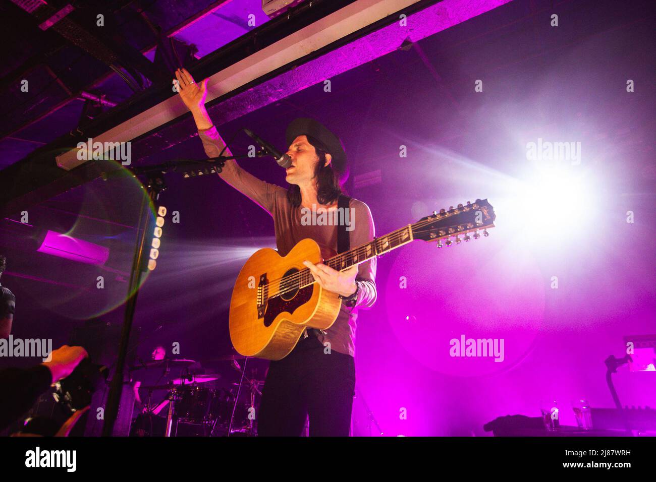 May 13, 2022: English singer-songwriter and guitarist James Bay performs a sold out show at The Leadmill in Sheffield on the last night of his 2022 UK tour. The tour comes before the release of his 3rd studio album â€˜Leapâ€™ released in July. The Leadmill still remains under threat of closing as thousands of people sign a petition to save the iconic venue. Arctic Monkeys, Richard Hawley, Jarvis Cocker and Bring Me The Horizonâ€™s Oli Sykes are among the Sheffield artists to have spoken out in support of the venue (Credit Image: © Myles Wright/ZUMA Press Wire) Stock Photo