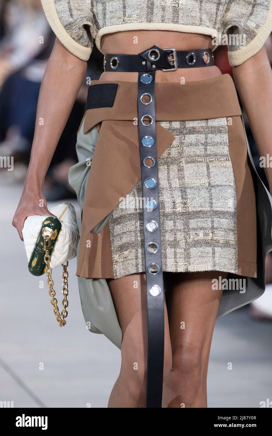 San Diego, USA. 12th Feb, 2022. Details on the runway at the Louis Vuitton  fashion show fashion show at the Salk Institute for Biological Studies in  San Diego CA on May 12