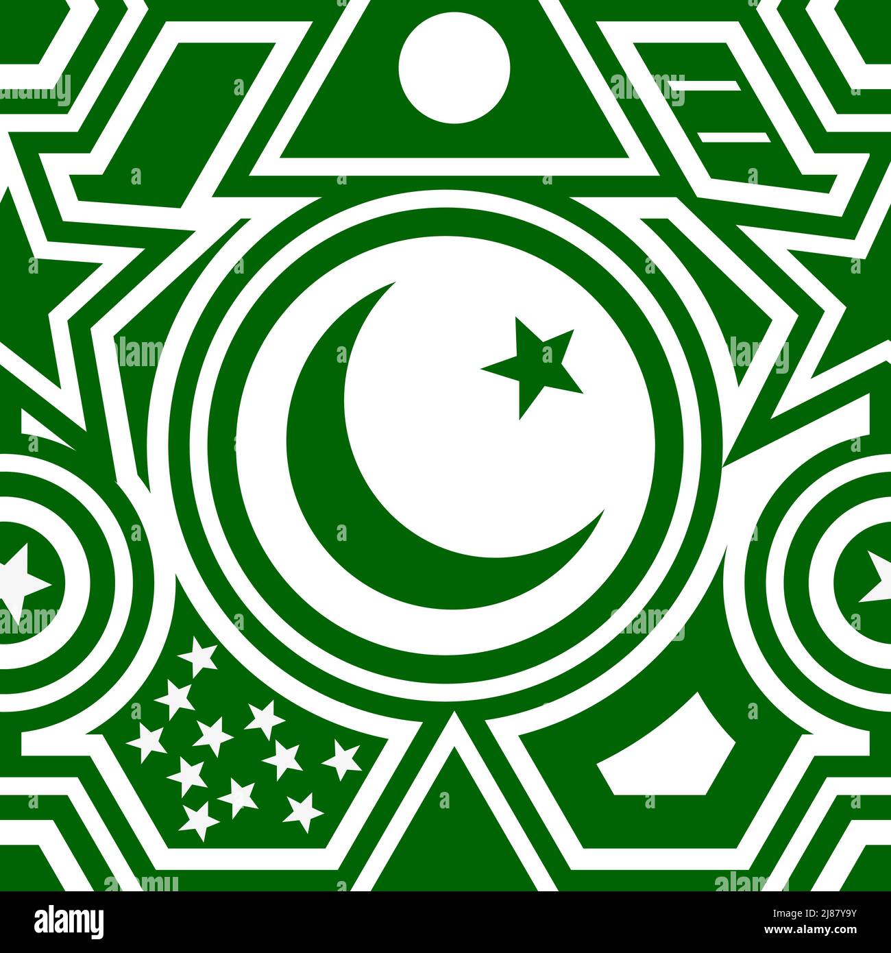 Green Bauhaus pattern background.Abstract Bauhaus geometric pattern background. Stock Vector