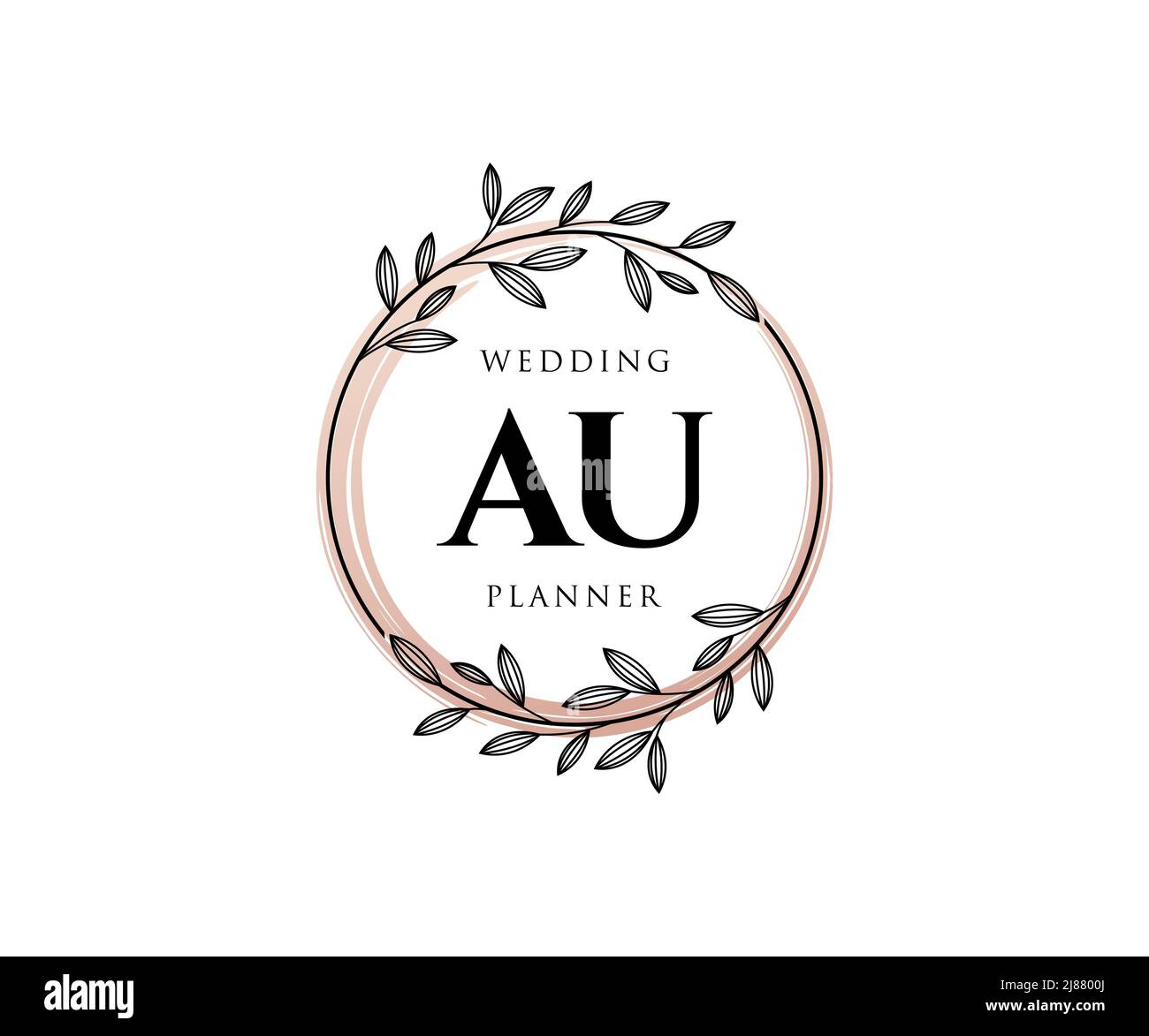 AU Initials letter Wedding monogram logos collection, hand drawn modern ...