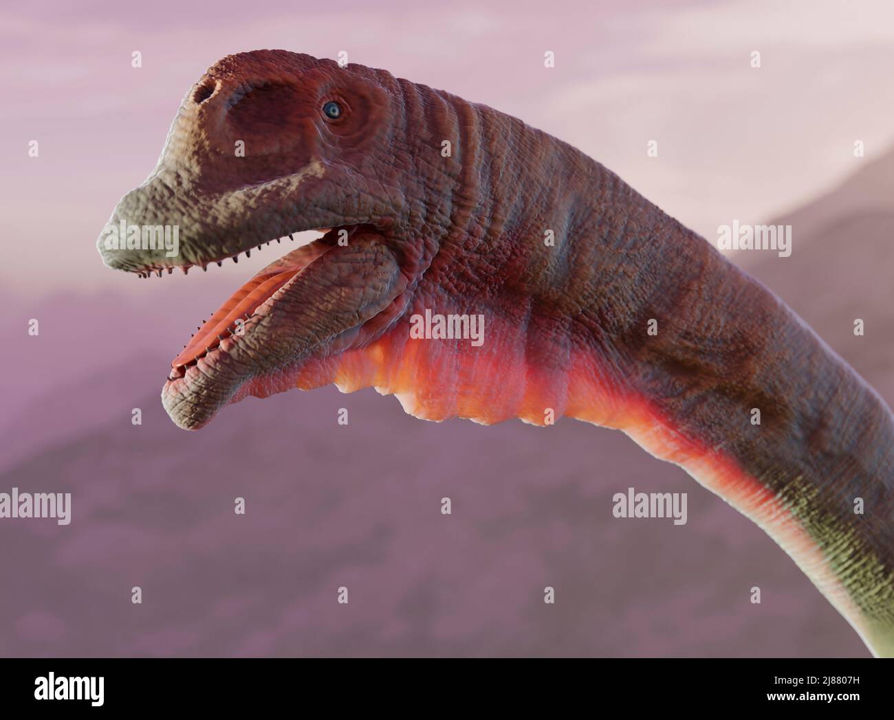 Artwork of Mamenchisaurus Stock Photo
