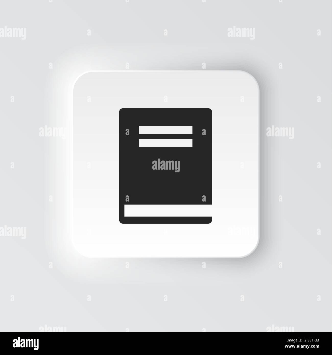 Rectangle button icon Book. Button banner Rectangle badge interface for ...