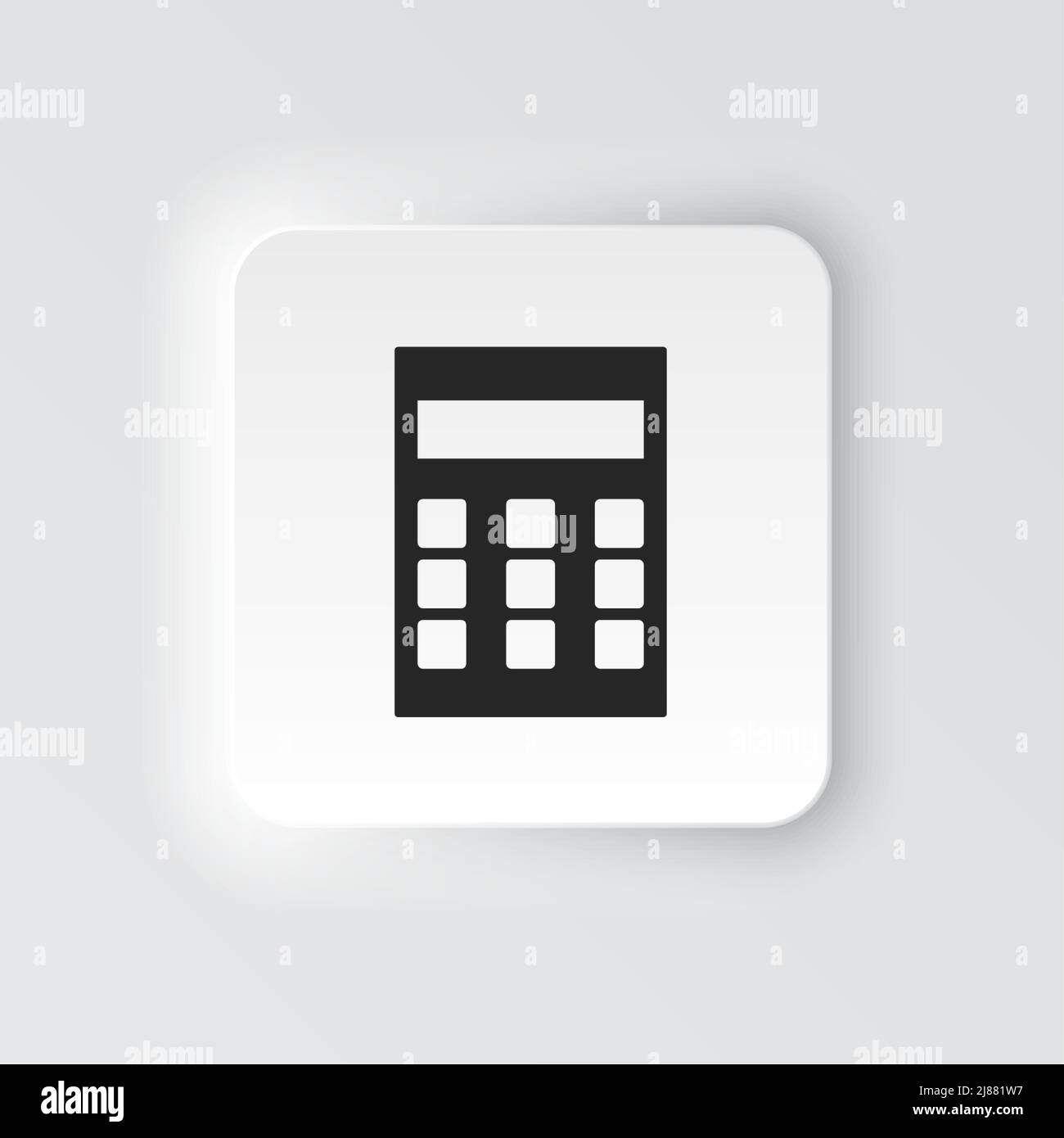 Rectangle button icon Calculator. Button banner Rectangle badge ...