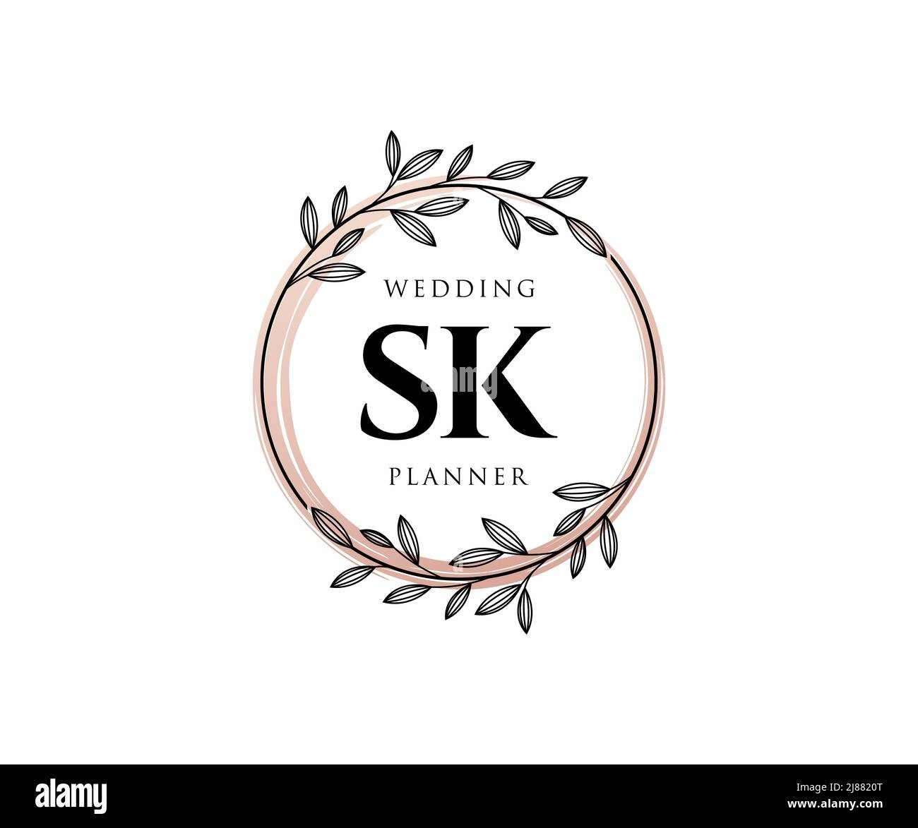 SK Initials letter Wedding monogram logos collection, hand drawn modern ...