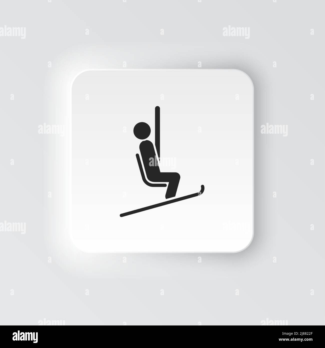 Rectangle button icon Chairlift. Button banner Rectangle badge ...