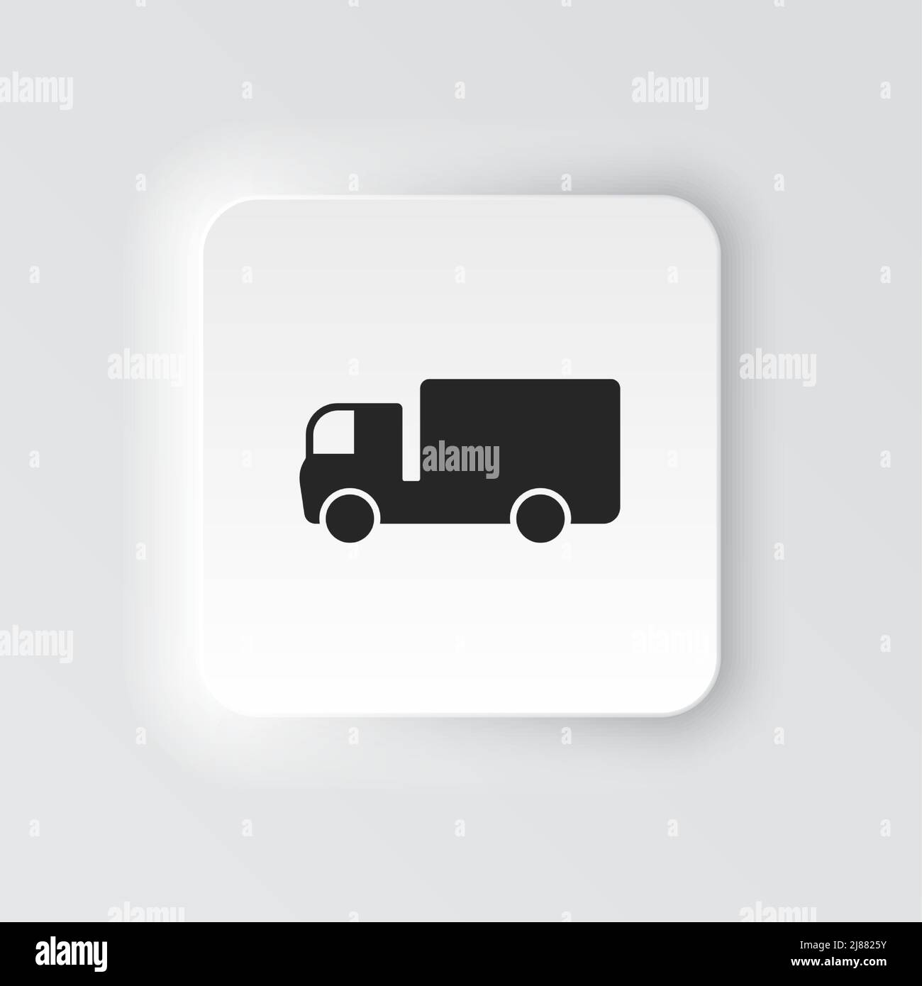 Rectangle button icon Delivery truck. Button banner Rectangle badge ...