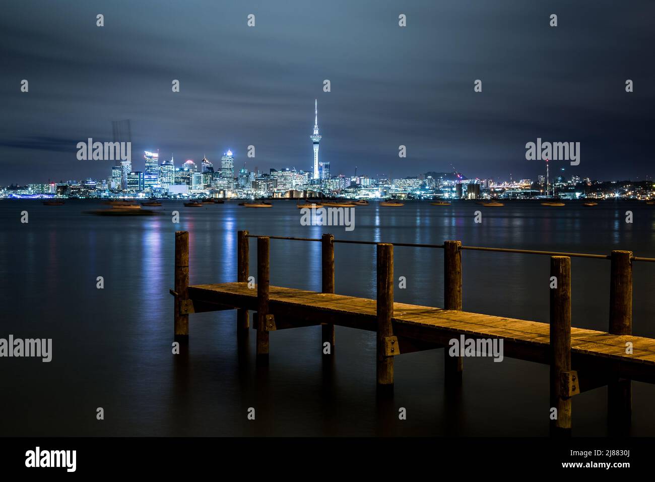 Auckland at night. Stock Photo