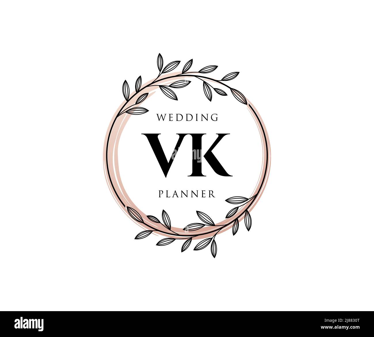 VK Initials letter Wedding monogram logos collection, hand drawn modern ...