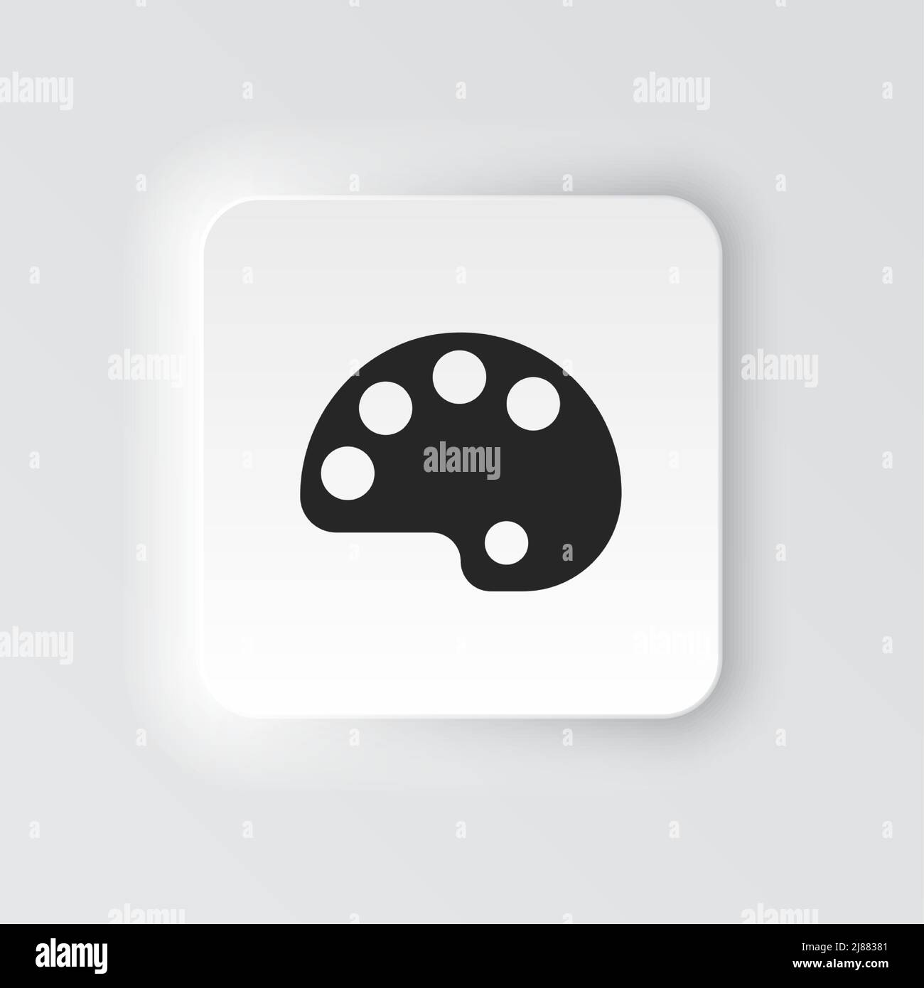 Rectangle button icon Color palette. Button banner Rectangle badge interface for application illustration on neomorphic style on white background Stock Vector
