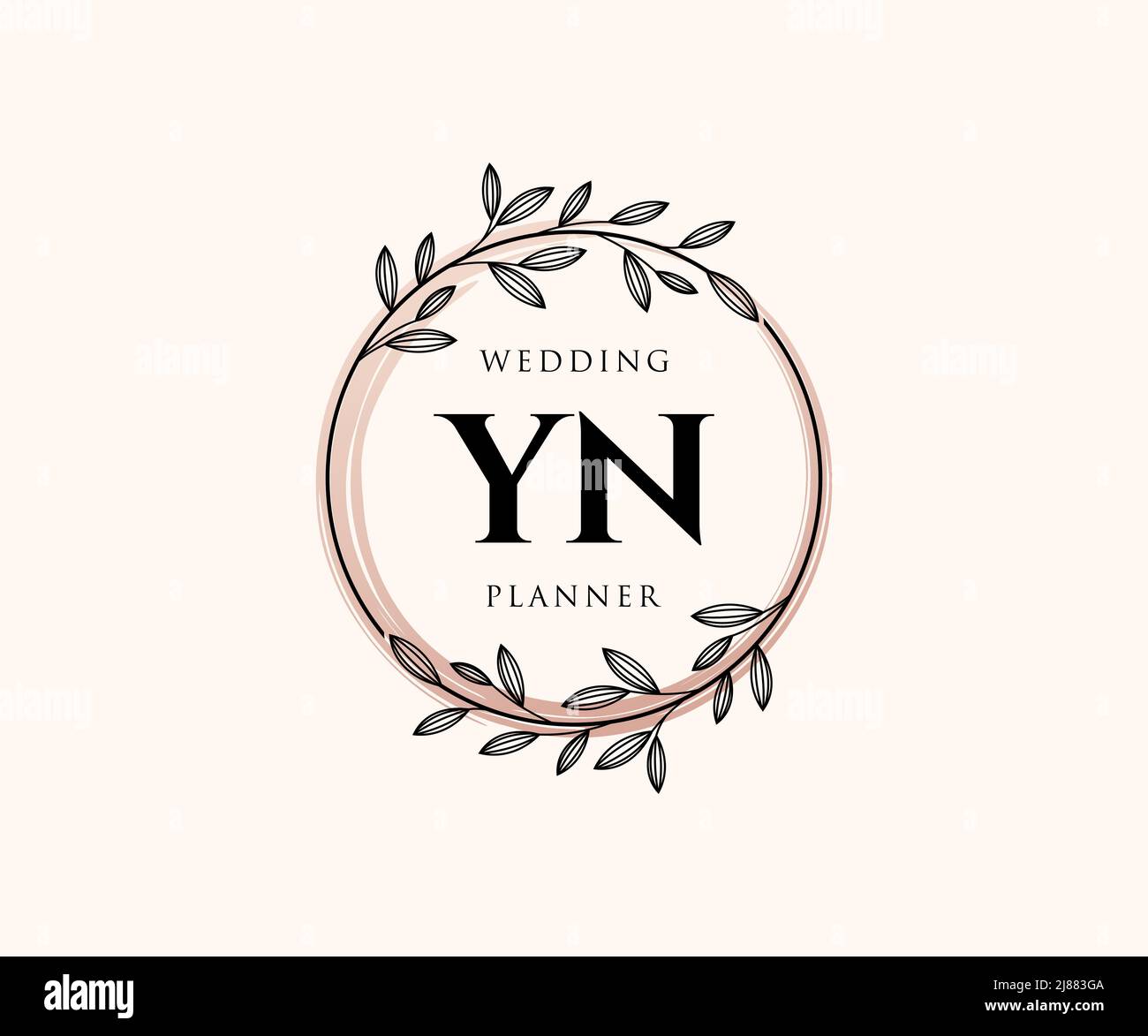 YN Initials letter Wedding monogram logos collection, hand drawn modern ...