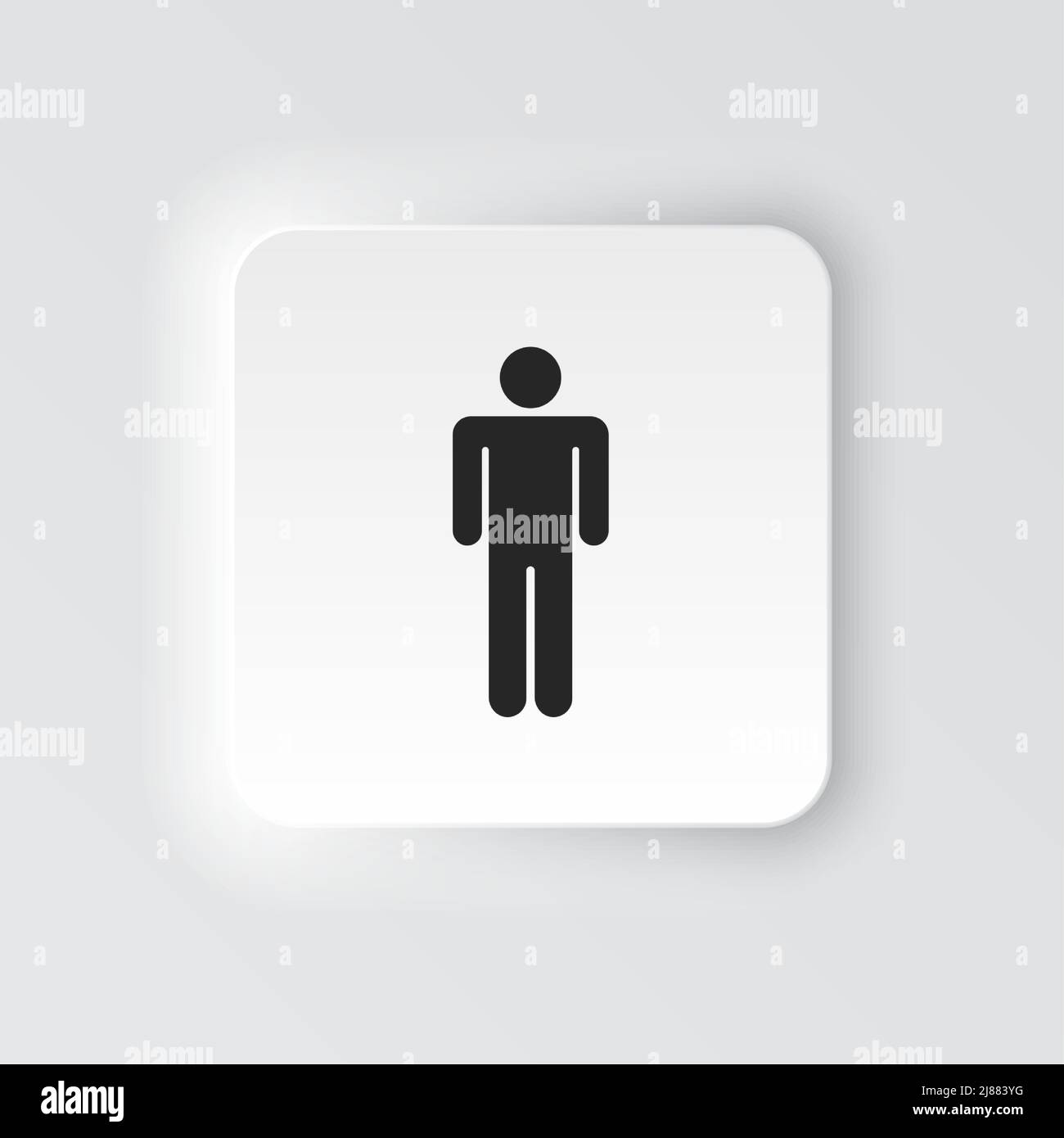 Rectangle button icon Man. Button banner Rectangle badge interface for ...