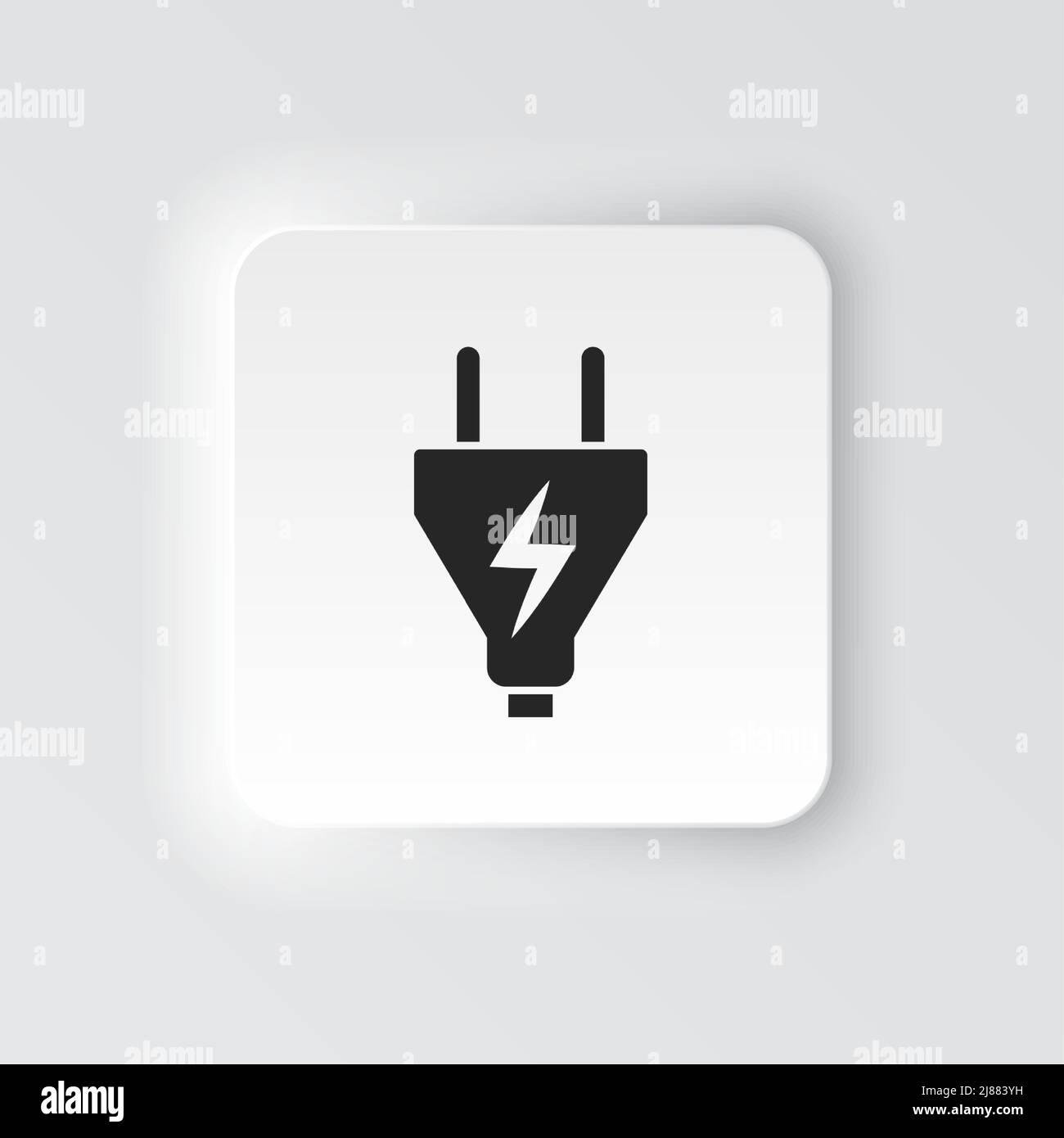 Rectangle button icon Electrical plug. Button banner Rectangle badge ...