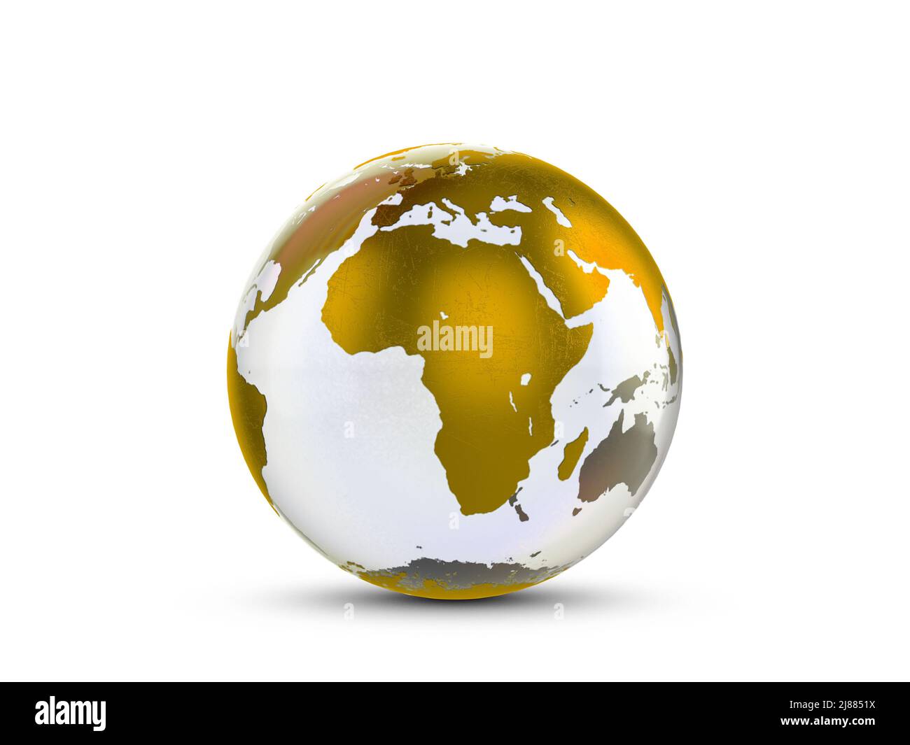 Glass world globe on a white background. 3d illustration Stock Photo