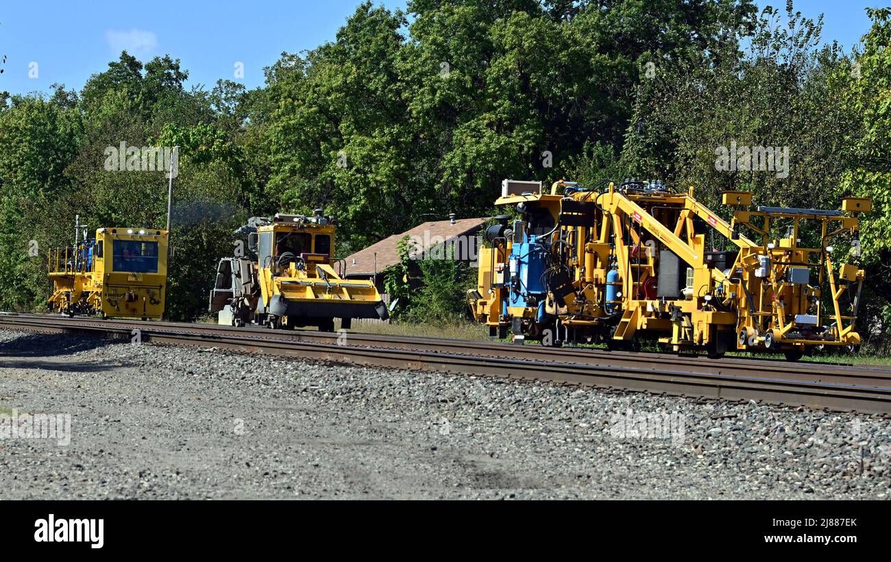 EMPORIA, KANSAS October 7, 2021 Railroad track maintenance is