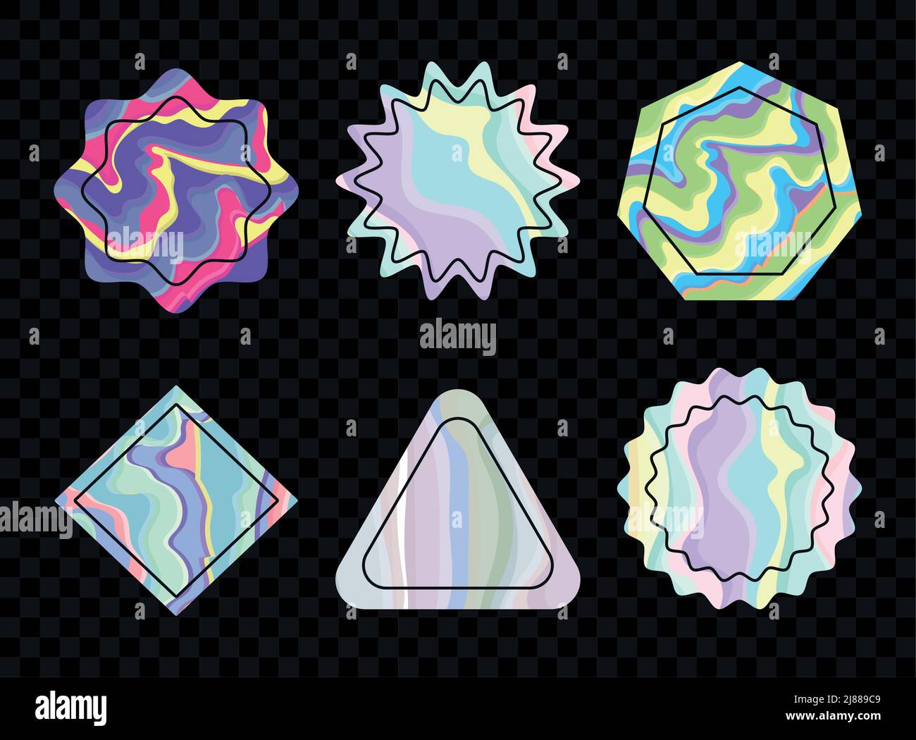 holographic shapes icon collection Stock Vector Image & Art - Alamy