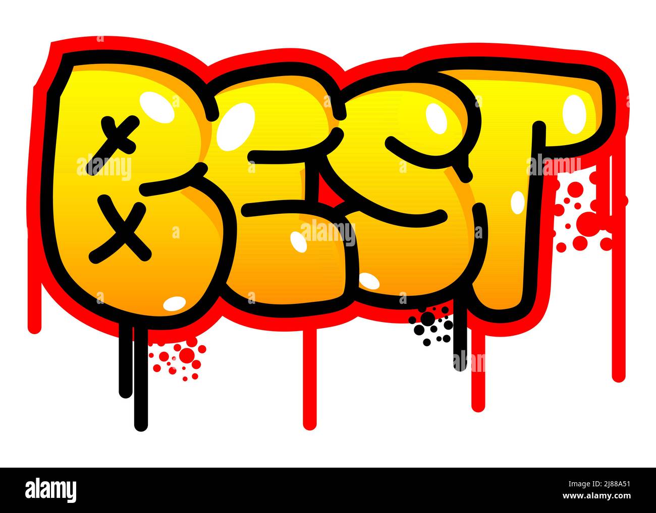 Best. Graffiti tag. Abstract modern street art decoration performed in