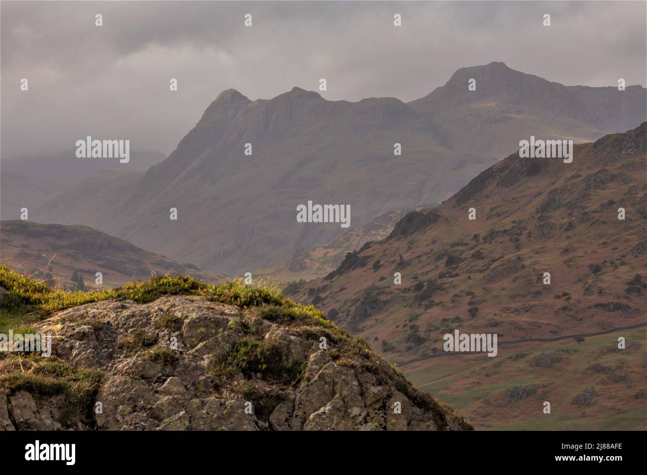 Little Langdale, English Lake District, Cumbria. UK. 13th May 2022. UK Weather. View towards the Langdale Pikes from the Little Langdale Valley. Credit:greenburn/Alamy Live News. Stock Photo