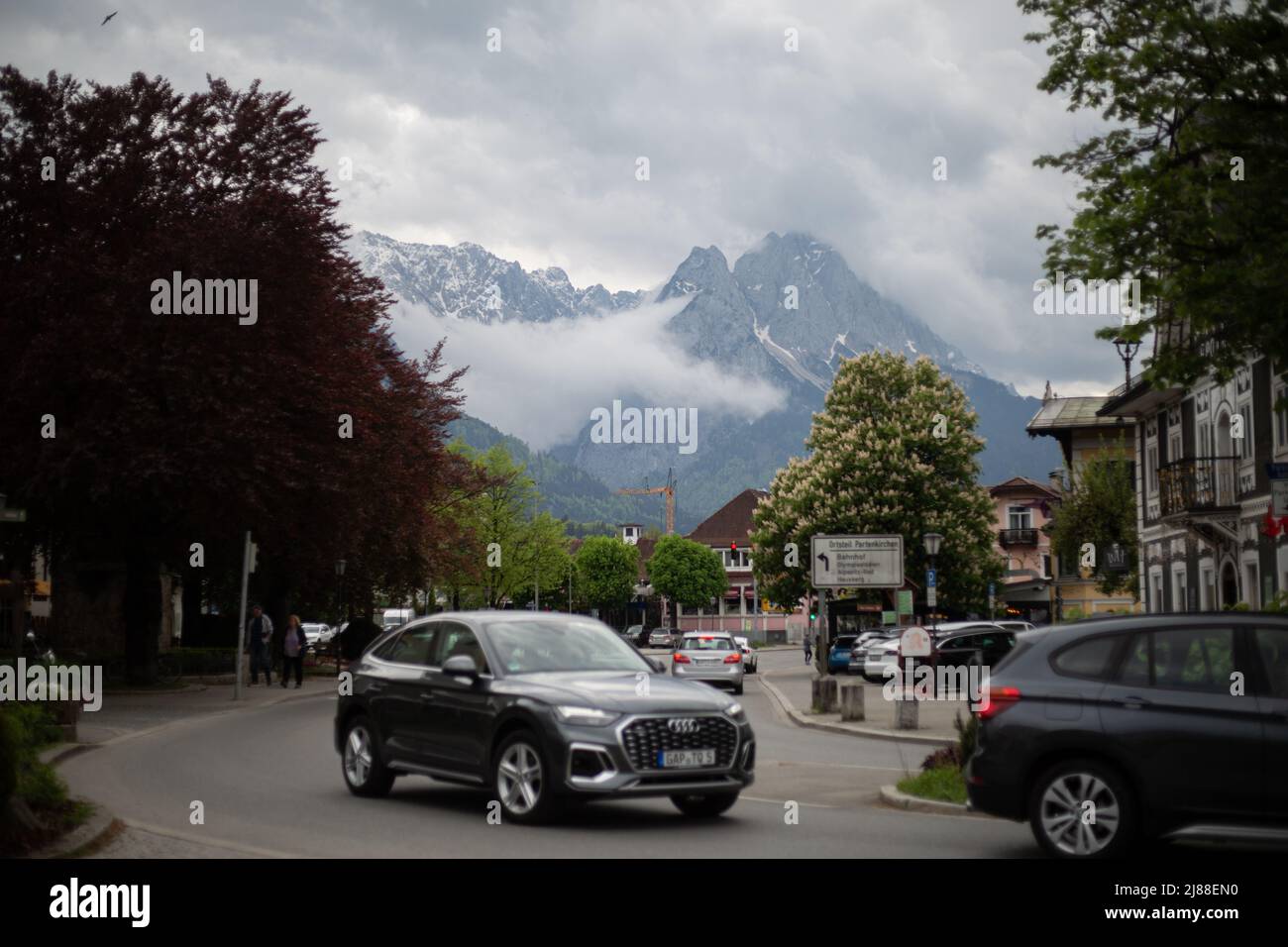 Pedestrian Zone. Garmisch-Partenkirchen has been preapring for the G7 meeting on May 13, 2022 for months. The G7 meeting will take place in Schloss Elmau, near Garmisch-Patenkirchen from June 26 until June 28 2022. (Photo by Alexander Pohl/Sipa USA) Stock Photo