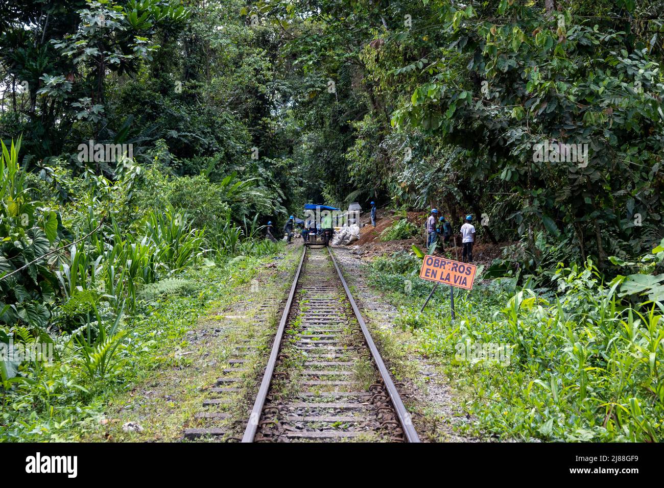 A Brujita ride on rail road track. San Cipriano, Colombia, South America. Stock Photo