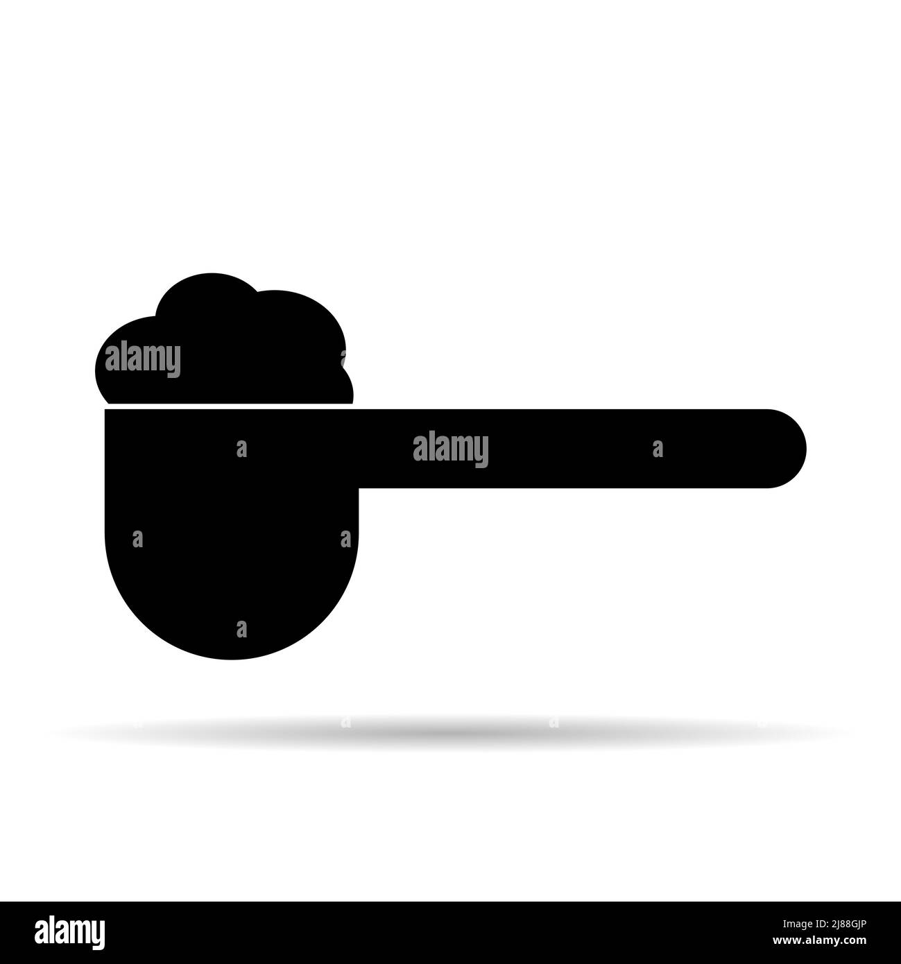 Measuring spoon icon shadow, cook food design symbol, bakery product ...