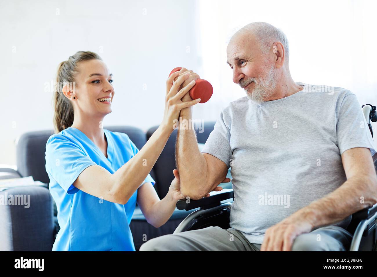 Elderly care home exercise hi res stock photography and images Alamy