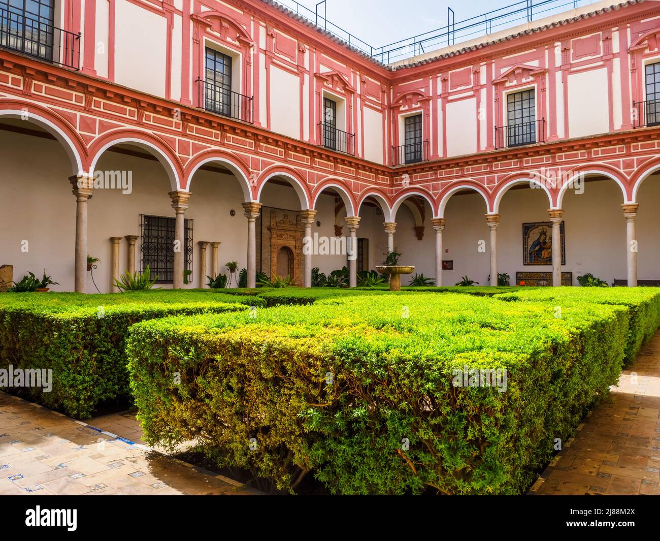 Courtyard in the museum of Fine Arts of Seville - Spain Stock Photo