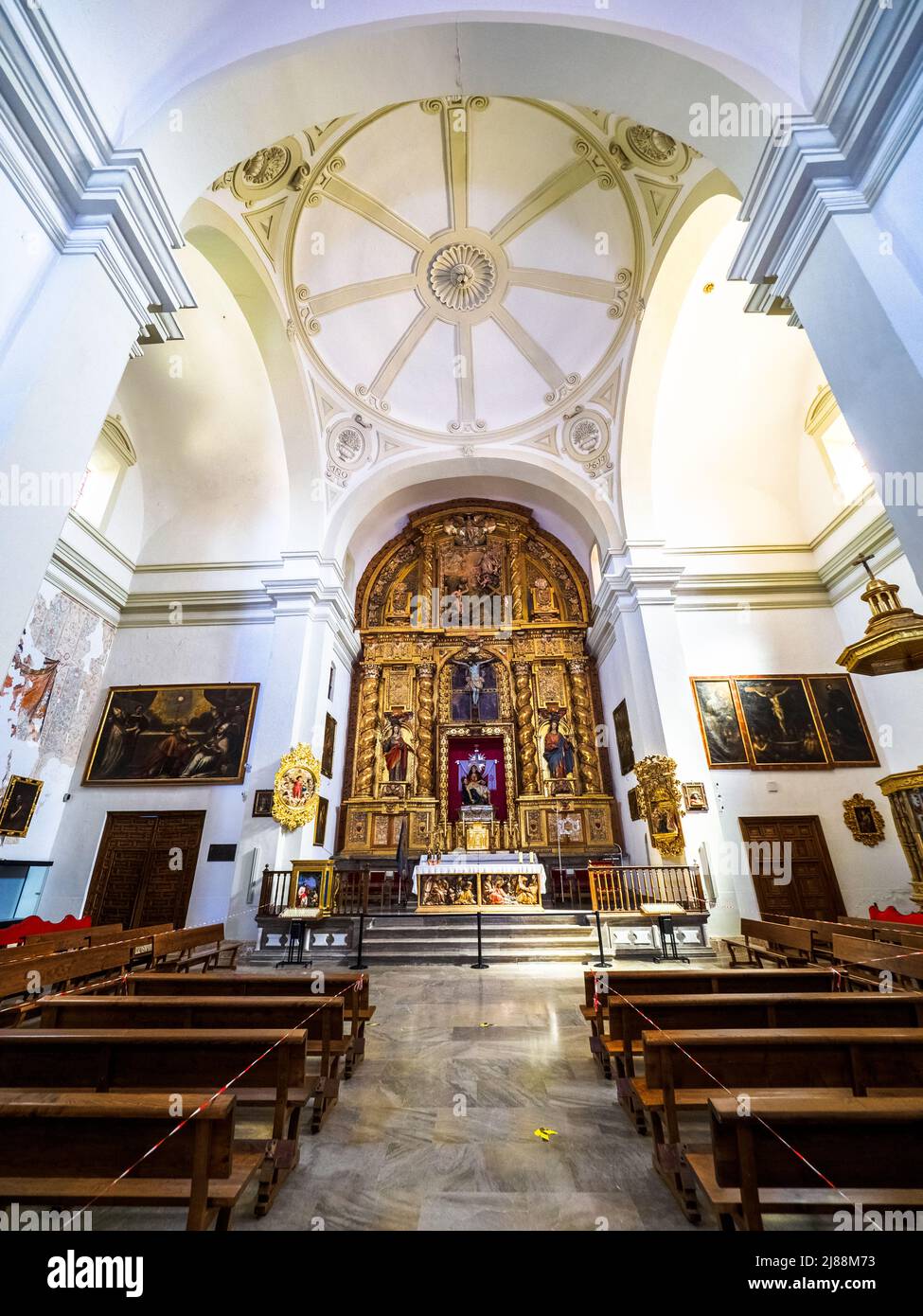 Iglesia de Santa Maria de la Encarnacion (Church of Santa Maria of the Incarnation) in the Alhambra complex - Granada, Spain Stock Photo