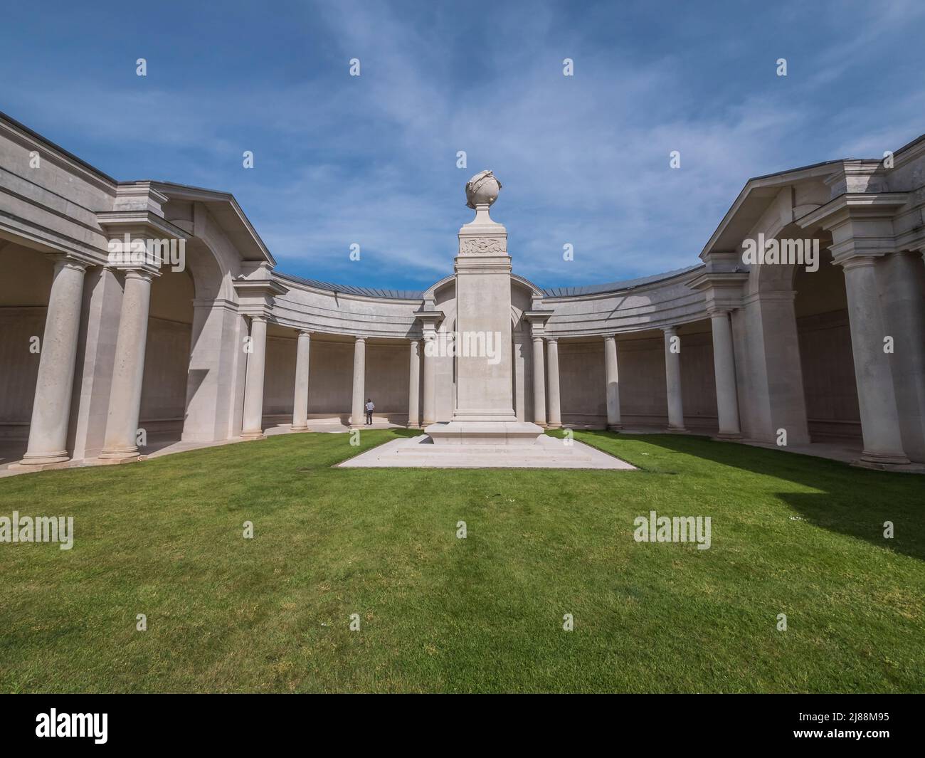 This is the WWI Memorial in the French city of Arras with the memorial column to servicemen of the Royal Flying Corp [RAF], Stock Photo