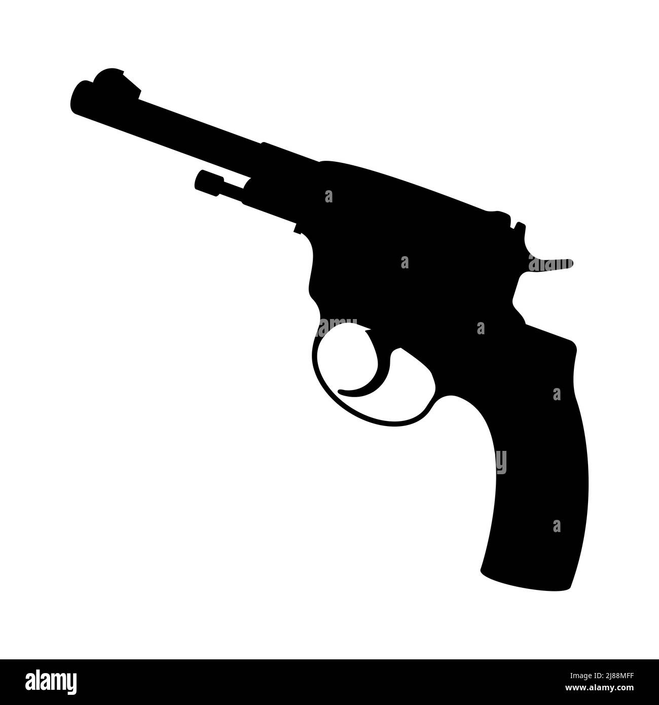 Pistol icon. Handgun icon isolated. Black gun sign. Vector illustration ...