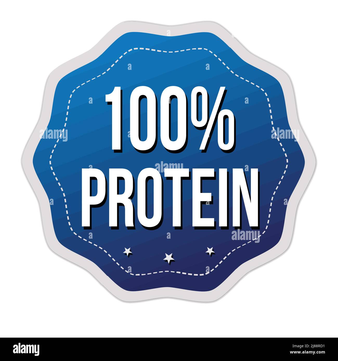 100% protein label or sticker on white background, vector illustration ...