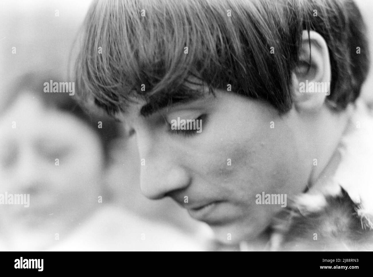 THE WHO Drummer Keith Moon signs autographs in November 1966. The group was taking a break while recording a live performance for German TV in the grounds of the Duke of York's HQ in Chelsea, London. Photo: Tony Gale Stock Photo