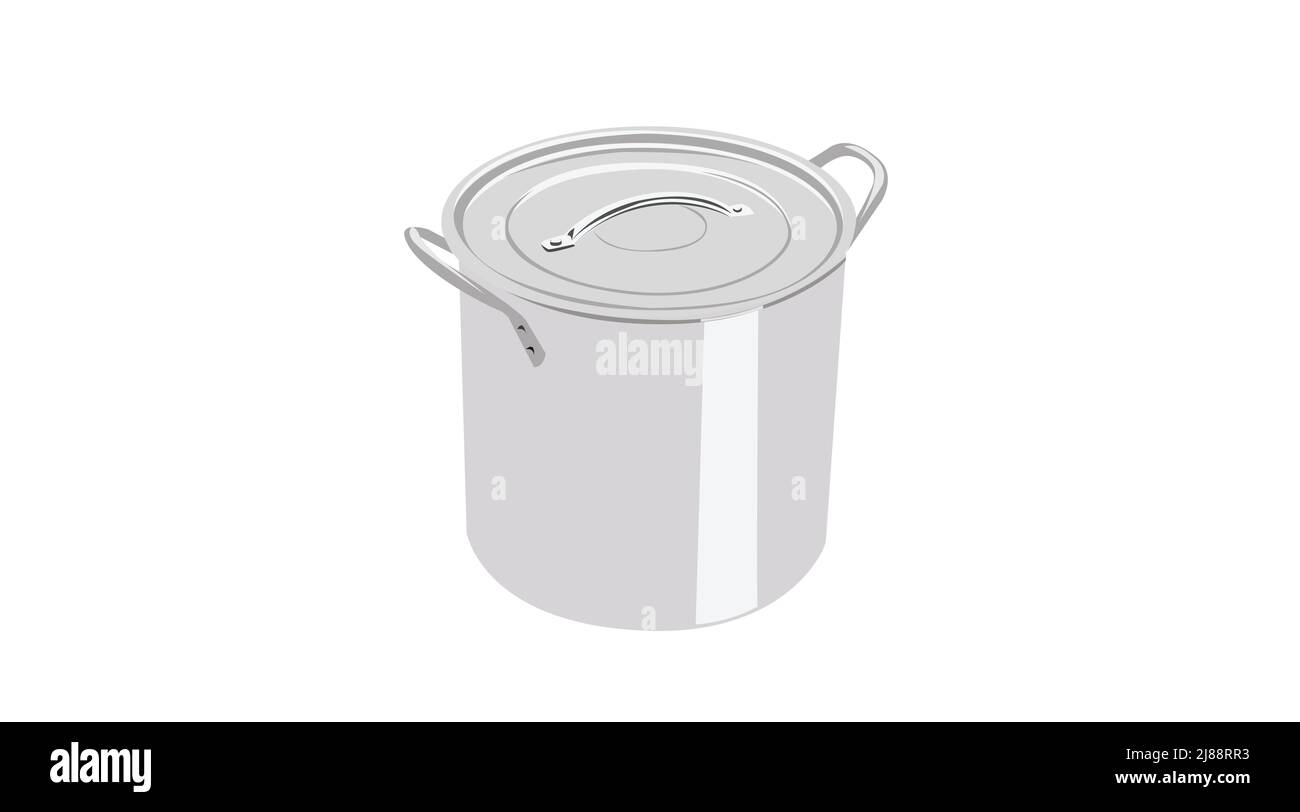 Metal Pot Vector Steel Pot Illustration. Vector isolated editable vector illustration ...