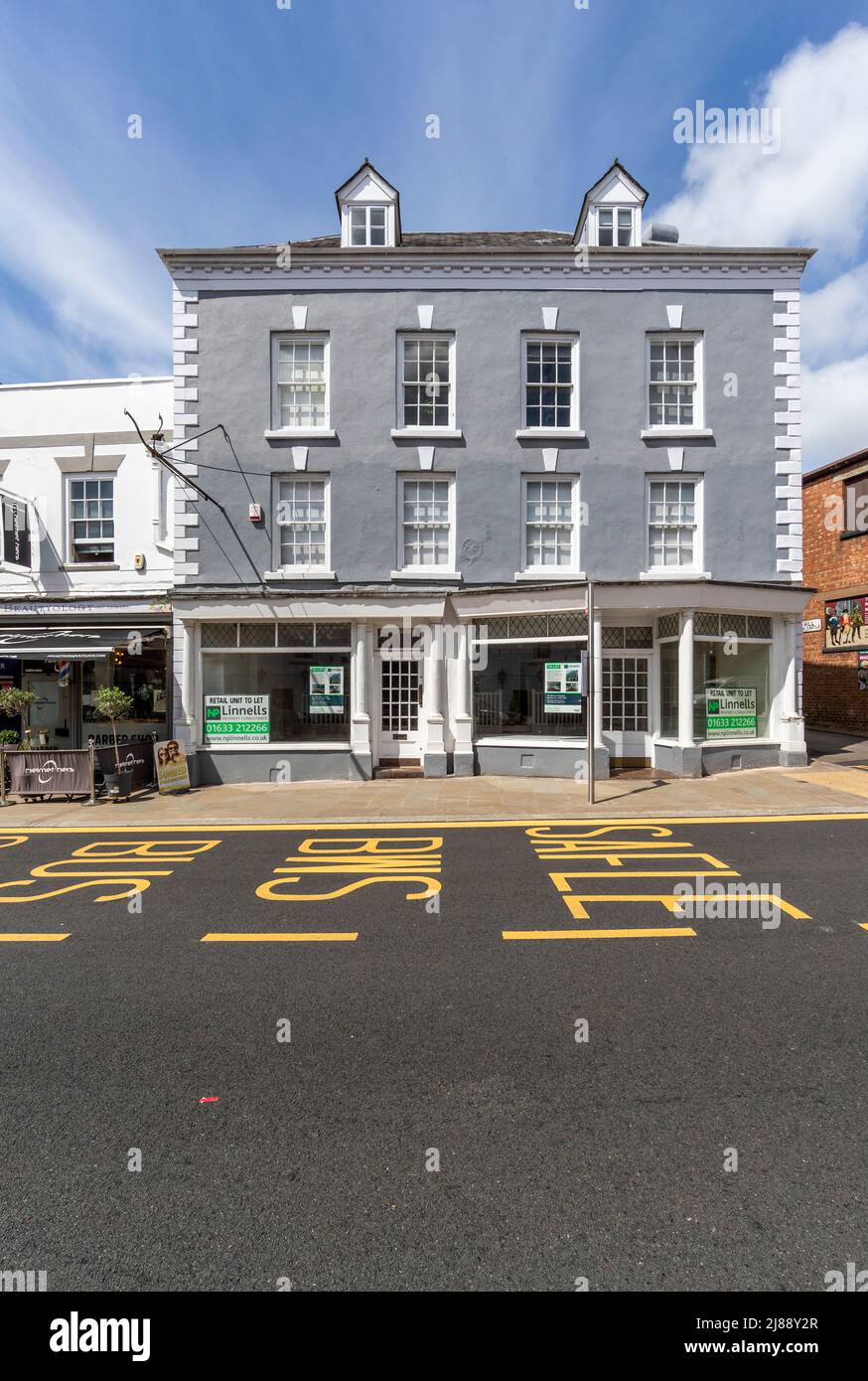 Vacant real estate. Britiains High Streets, Monmouth, Wales Stock Photo