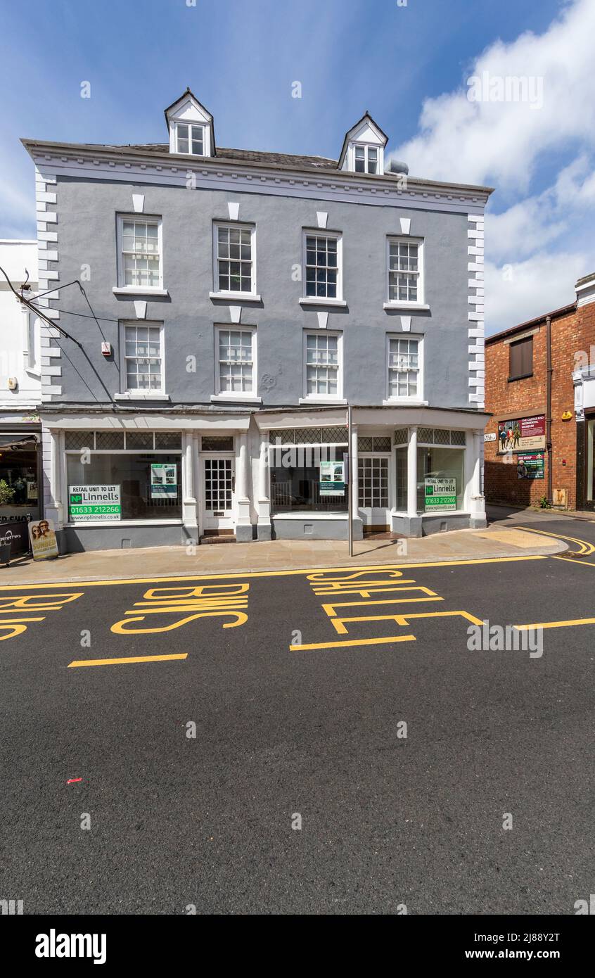 Vacant real estate. Britiains High Streets, Monmouth, Wales Stock Photo