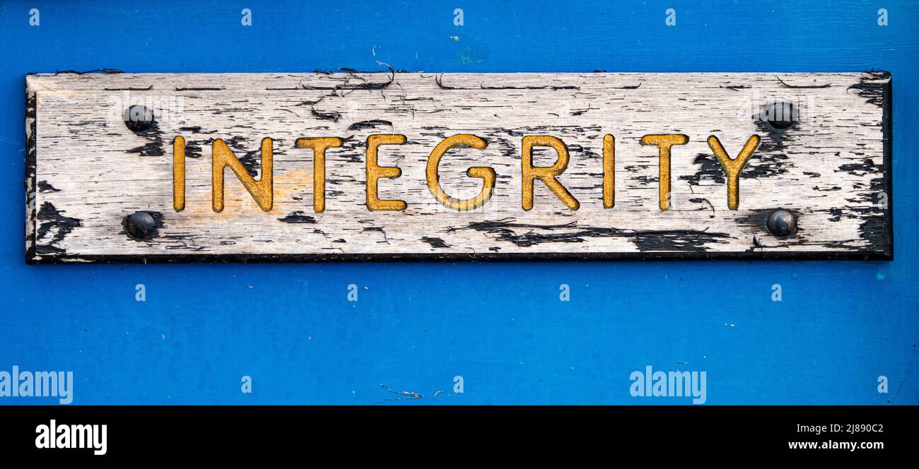 Concept - the word 'Integrity'. Stock Photo