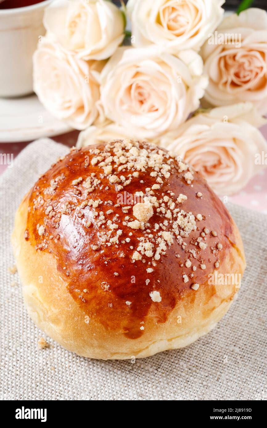 Tasty breakfast: sweet homemade buns, traditional dish Stock Photo - Alamy